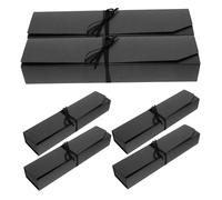 DECORNIJIA Caja de Trufas y Chocolates 6 Compartimentos para Obsequio, Color Negro, Tamaño 24x5.5x3.5 Cm, Packaging Elegante para Chocolatería, Uso Manualidades y Eventos Obsequios