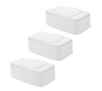 DECORNIJIA Caja Dispensadora de Toallitas Húmedas para Niño 3 Piezas, Plástico Pp Color Claro, Tapa, Portátil para Uso en Hogar y Viaje, Almacén Práctico y Duradero para Pañuelos Húmedos