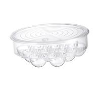 DECORNIJIA Caja Organizadora para Huevos de Nevera con Tapa Transparente Ventilación y Base Antideslizante Contenedor para Almacenamiento Seguro y de Huevos Frigorífico Diseño Compacto y