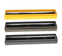 DECORNIJIA Caja para Pinceles y Abanicos Plegables Retro 3 Piezas Negro Dorado y Gris Plata, Estuche Vintage Compacto para Almacenamiento Artístico, para Artistas y Aficionados, Uso