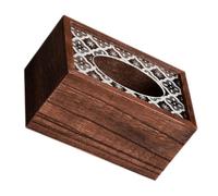 DECORNIJIA Caja Servilletero de Madera Maciza Vintage Soporte Compacto y Ligero para Pañuelos Mesa y Coche Organizador Práctico para Hogar Oficina y Restaurante Diseño Rústico Decorativo
