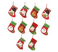DECORNIJIA Calcetines Navideños Colgantes y Bolsas de Regalo de No Tejida Decoración Duradera para Árbol Almacenamiento de Dulces y Pequeños Obsequios Diseño con Clásicos para Festivo