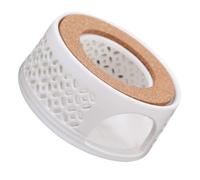 DECORNIJIA Calentador de Té Cerámico en Color Claro Estilo Japonés, Base Calefactora para Tetera Diseño Hueco, Soporte para Té de Frutas y Flores, Adecuado para Hogar, Oficina y Cafetería