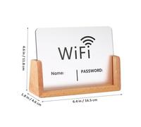 DECORNIJIA Cartel WiFi para Hotel con Base De Madera Letrero Acrílico Transparente para Contraseña WiFi Tablero De Escritorio Elegante para Restaurante y Oficina Acceso Fácil para Invitados