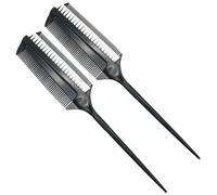 DECORNIJIA Cepillo Aplicador de Tinte Cabello de Doble Cara 2 Piezas, Pincel Plástico Compacto para Teñir y Tratamientos Capilares, Uso Profesional y Doméstico en Salones y Hogar