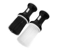 DECORNIJIA Cepillo De Barbero 2 Piezas Mango Curvo Para Limpieza De Vello Facial y Corporal En Peluquerías