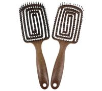 DECORNIJIA Cepillo de Pelo Ventilado para Desenredar y Masajear, 2 Piezas Cerdas de Jabalí y Nylon, para Cabello Húmedo y Seco, Adecuado para Secador y Cuidado del Cuero Cabelludo