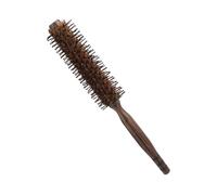 DECORNIJIA Cepillo para Cabello Rizado Pequeño de Cerdas Naturales de Jabalí Peine de Madera para Peinado y Secado Casa Cepillo Suave Antiencrespamiento para Mujeres con Masajeador de