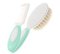 DECORNIJIA Cepillos y Peines de Lana para Niña Masajeador Suave para Cabelludo Cuidado Natural para Recién Nacidos y Niñas Herramienta Práctica para Higiene Infantil Azul