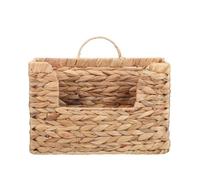 DECORNIJIA Cesta Decorativa Rectangular de Ratán Tejida a Mano con Asas para Almacenamiento Colgante en Cocina y Entrada, Organizador Multiusos Transpirable para Revistas y Objetos Domésticos