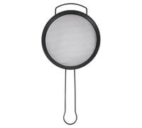 DECORNIJIA Colador de Acero Inoxidable Negro Mango Inclinado Ancho y Malla Fina Utensilio de Cocina Resistente Oxidación para Tamizar Ingredientes 1 Unidad Uso Doméstico