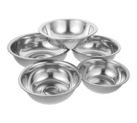 DECORNIJIA Colador de Cesta de Cocina de Acero Inoxidable 5 Piezas Cedazo para Lavar Arroz y Verduras Cuenco Multifuncional Orificios de Drenaje Rápidos Adecuado para Frutas y Amasado