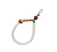 DECORNIJIA Correa Corta para Teléfono Vintage con Dijes y Colgante de Cuentas Chino Pulsera Resistente para Móvil Sujeta Seguro y Elegante con Cuerda de Mano