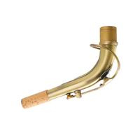 DECORNIJIA Cuello Curvado para Saxofón Alto de Latón 245 MM Aislamiento Térmico y Corcho Natural Mástil Resistente para Accesorios de Saxofón en Color Verde Antiguo Uso Profesional y