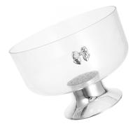 DECORNIJIA Cuenco Decorativo Grande de Acrílico Transparente con Pedestal Redondo, 20 Cm de Alto y 23 Cm de Profundidad, Tazón para Postres, Frutas y Decoración de Mesas en Cocina y Fiestas