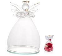 DECORNIJIA Cúpula de Vidrio Transparente Diseño de Ángel Decoración de Flores Preservadas Eternas Micropaisaje DIY para Hogar Accesorio Decorativo sin Base ni Flor Adecuado para