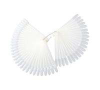 DECORNIJIA de Tablas de Colores en Abanico Blanco para Uñas 2 Juegos 50 Puntas Pvc, Prácticos para Pintar y Practicar Arte en Salón de Uñas