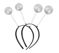 DECORNIJIA Diadema Bolas de Espuma Plateadas para Fiesta, 5 Piezas, Accesorio Versátil y Duradero para Cumpleaños y Vida Diaria