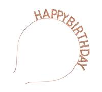 DECORNIJIA Diadema De Cumpleaños Delicada Letras Happy Birthday Accesorio De Fiesta Creativo Para Adultos y Fotografía Color Champán Brillante