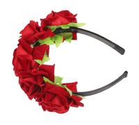 DECORNIJIA Diadema De Rosas Artificiales Para Mujer Tocado Elegante Para Bodas y Fotografía Accesorio Creativo Para Novias Color Burdeos