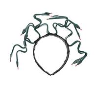 DECORNIJIA Diadema de Serpiente Medusa para Cosplay Cabeza de Serpiente Verde de Plástico Decorativa para Fotografía y Rendimiento en Escenario