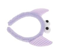 DECORNIJIA Diadema Peluche Cuernos de Vaca para Mujer y Niña, 1 Unidad, Tamaño Único, Diadema para Lavado Facial y Cuidado Piel, Color Púrpura, Accesorio Cómodo para Spa y Maquillaje
