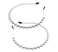 DECORNIJIA Diadema Punk Tachuelas Metálicas Plateadas 2 Unidades Accesorio Cabello para Mujer Estilo Gótico Pinchos Adecuado para Fiestas Cosplay y Look Urbano Atrevido