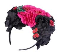 DECORNIJIA Diadema Varios estilos 1 Unidad para Mujer de Flores y Mariposas Tamaño Mediano Plástico Resistente Rojo y Negro Accesorios Cabello para Fiesta y Festival