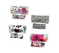 DECORNIJIA Diademas Estampadas De Anillo De Pelo De Terciopelo, 4 Pares, Tamaño Mediano, Elásticas y Cómodas, Para Niñas, Uso Diario y Fiestas, Colores Variados (leopardo, Verde, Rosa, Fucsia