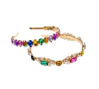 DECORNIJIA Diademas Vintage para Mujer y Niña, 2 Piezas de Aleación Gemas de Imitación, Ligeras y Cómodas, para Fiestas y Uso Diario