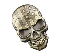 DECORNIJIA Emblema Coche Calavera Simulada Adhesivo Metálico Exterior Decorativo para Camión Pegatina Bandera USA Antiguo