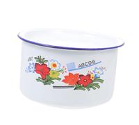 DECORNIJIA Enamel Bowl Retro Vintage Large Capacity Household Soup And Lard Storage Container With Lid Multi Use For Noodles And Fruit