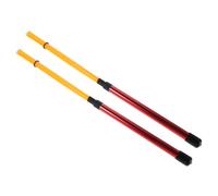 DECORNIJIA Escobillas de Batería Jazz Mango de Aleación de Aluminio, Cepillos de Alambre de Nylon Rojo y Amarillo, Accesorio para Instrumento Musical, Par para Percusión y Cajón,