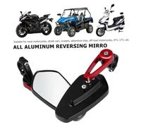 DECORNIJIA Espejo Retrovisor Moto Aluminio Completo Modificable para Manillar Accesorio Reflectante Rojo Compatible Mayoría de Motocicletas y Atv Fácil Instalación y Duradero
