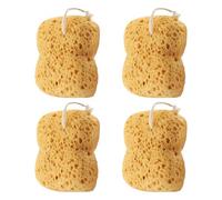 DECORNIJIA Esponja de Baño Exfoliante Natural de Panal 4 Unidades para Ducha Cuerpo, Esponjas Suaves Reutilizables de Alta Absorción para Limpieza Profunda y Secado Rápido, Adecuado