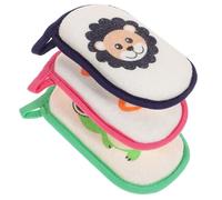 DECORNIJIA Esponjas de Ducha para Bebés de Dibujos Animados 3 Unidades Tamaño Compacto Esponja Infantil Suave para Recién Nacido Niños Uso en Baño Ganchos para Colgar