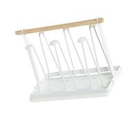 DECORNIJIA Estante de Almacenamiento para Tazas con Bandeja Blanca Rejilla de Drenaje para Cocina Soporte Compacto para Vasos y Organización