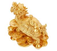 DECORNIJIA Estatua Feng Shui Dragón Tortuga Dorada Decorativa para Hogar Figura de Resina Creativa para Suerte y Oficina y Sala