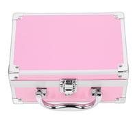 DECORNIJIA Estuche de Almacenamiento de Maquillaje y Maletín de Aluminio Portátil, Tamaño Pequeño, Color Rosa, Diseño Ligero Asa, Organizador para Viaje y Herramientas de Belleza