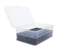 DECORNIJIA Estuche Organizador Transparente para Pilas AA, Caja de Almacenamiento de Plástico 24 Ranuras, Contenedor Portapilas Seguro para Pilas de Litio, Uso en Hogar, Oficina y Viaje, 6,3