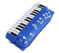 DECORNIJIA Estuche para Lápices de Lona con Diseño de Teclado de Piano Gran Capacidad Organizador Portátil para Bolígrafos y Papelería Resistente y Práctico Azul