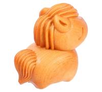 DECORNIJIA Figura de Caballo Gordo Tallada Madera 48X45 CM Decoración de Escritorio Estilo Chino Estatua de Animal del Zodiaco Chino para Hogar y Oficina