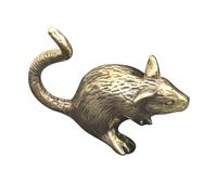 DECORNIJIA Figura De Ratón De Latón Artesanal Pequeño Adorno para Mesa De Té Decoración De Oficina Que Simboliza Sabiduría y Riqueza