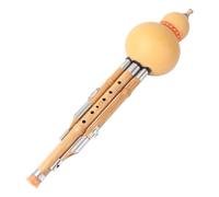 DECORNIJIA Flauta Hulusi De Bambú Hecha a Mano Clave C, Instrumento Musical Étnico De Calabaza Natural Tallada, Lengüeta De Aleación Para Tono Puro y Suave, Apta Para Principiantes y Amantes Música