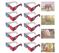 DECORNIJIA Gafas 3D de Cartón Rojo y Azul 10 Unidades Desechables para Cine Televisión Fiestas y Experimentos Científicos el Aula Lentes Anaglifo Rojo/Cian para Visión Estereoscópica