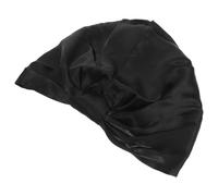 DECORNIJIA Gorro de Seda 100% Natural para Dormir Transpirable y Ajustable Gorro Negro de Satén para Cuidado del Cabello Nocturno Adecuado Maternidad y Uso Diario en Casa