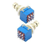 DECORNIJIA Interruptor Pedal 3Pdt para Efectos de Guitarra Botón Azul Pbs24B 2 Unidades Conmutador de Enclavamiento y Bypass Real Accesorio Compatible para Pedales de Efectos en