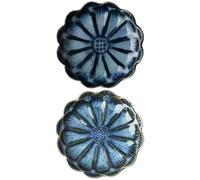 DECORNIJIA Juego de 2 Platos para Mojar de Cerámica Diseño Decorativo, Ideales para Snacks y Condimentos en Picnics y Fiestas Familiares