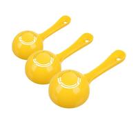 DECORNIJIA Juego de 3 Moldes Semicirculares para Bolas de Arroz Cuchara y Espátula de Plástico Antiadherente Utensilios Multifuncionales para Sushi y Cocina Casera Color Amarillo