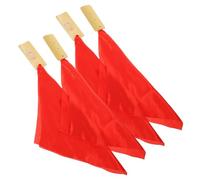 DECORNIJIA Juego de 4 Piezas de Badajo Allegro Chino de Bambú para Niños, Instrumento de Percusión Manual Tradicional Kuaiban Tela Roja, Adecuado para Educación Musical y Teatro Infantil